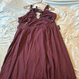 Purple full length Express dress with cut outs